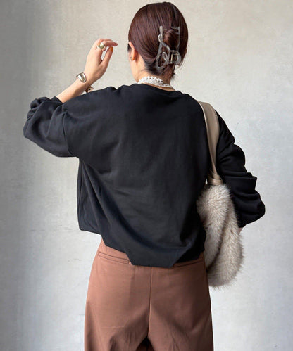 衛衣面料袖褶裝飾套頭衫