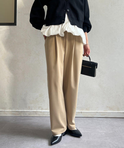 剪裁褶皺錐形褲