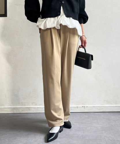 剪裁褶皺錐形褲