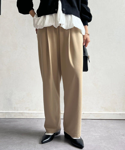 剪裁褶皺錐形褲