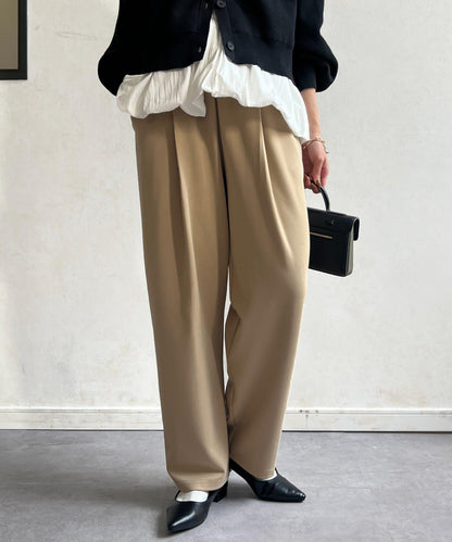 剪裁褶皺錐形褲