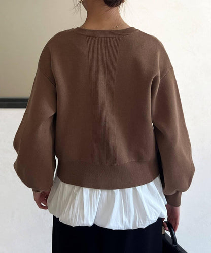 荷葉邊內搭套裝針織開衫