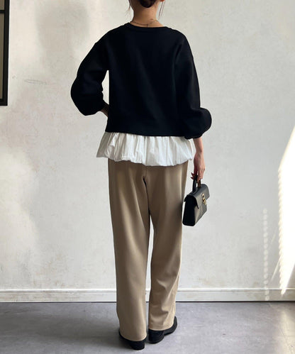 剪裁褶皺錐形褲