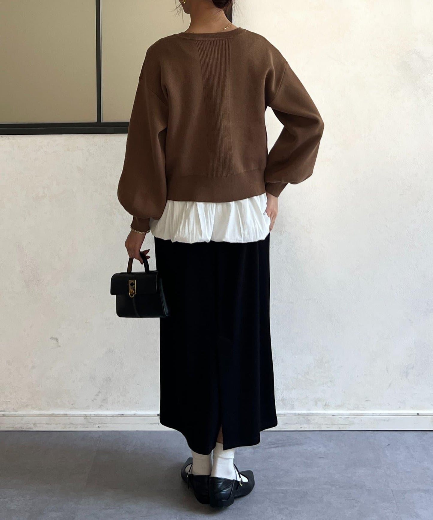 荷葉邊內搭套裝針織開衫