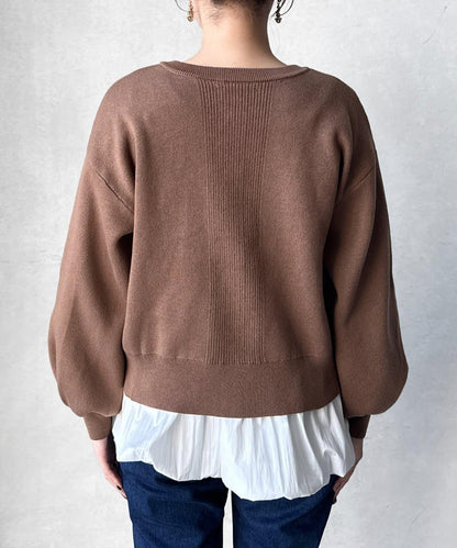 荷葉邊內搭套裝針織開衫