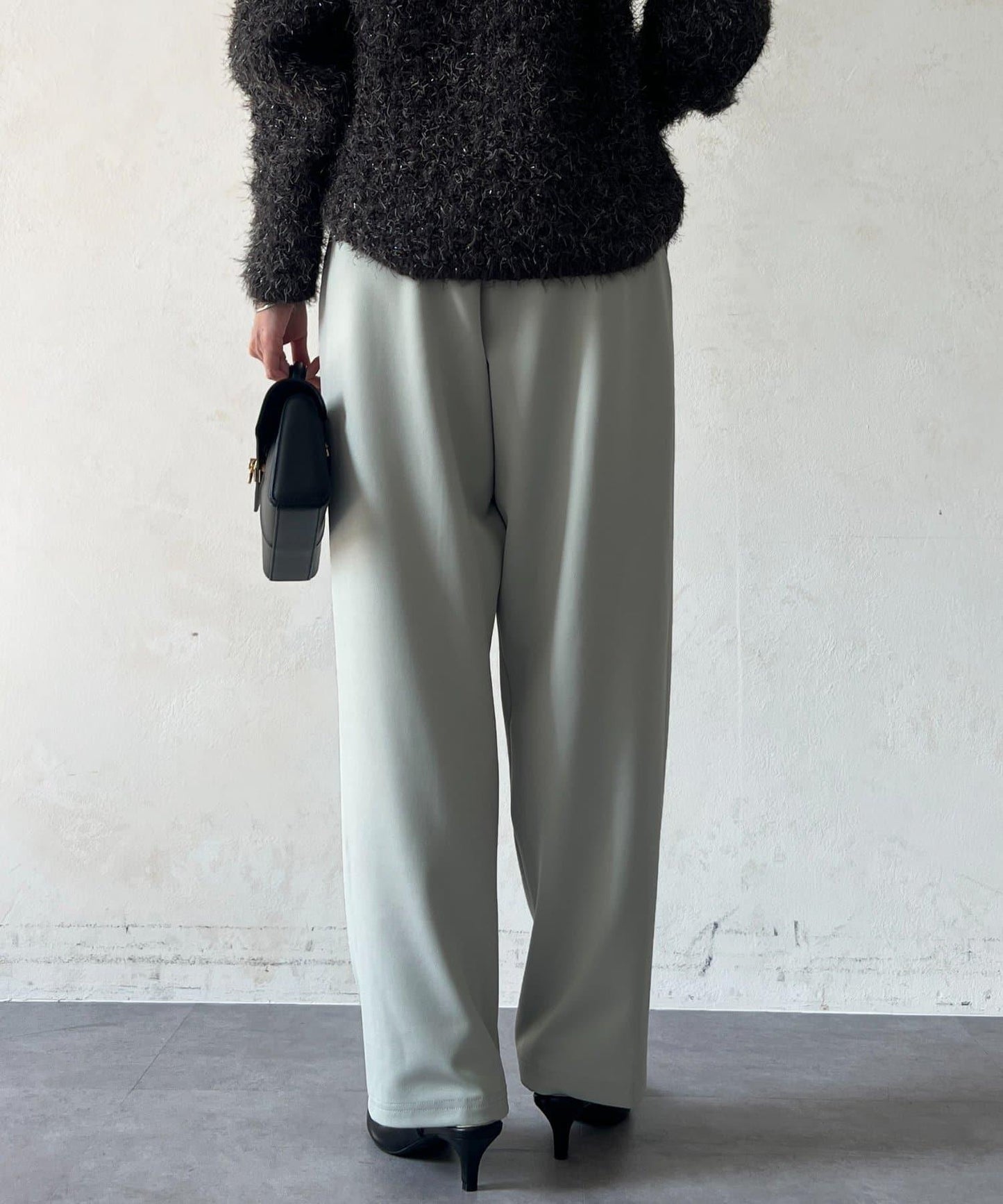 剪裁褶皺錐形褲