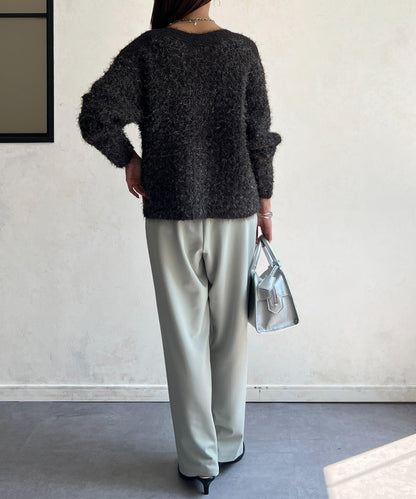 剪裁褶皺錐形褲