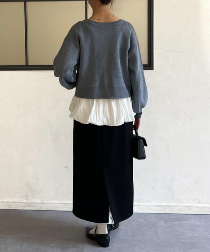 荷葉邊內搭套裝針織開衫