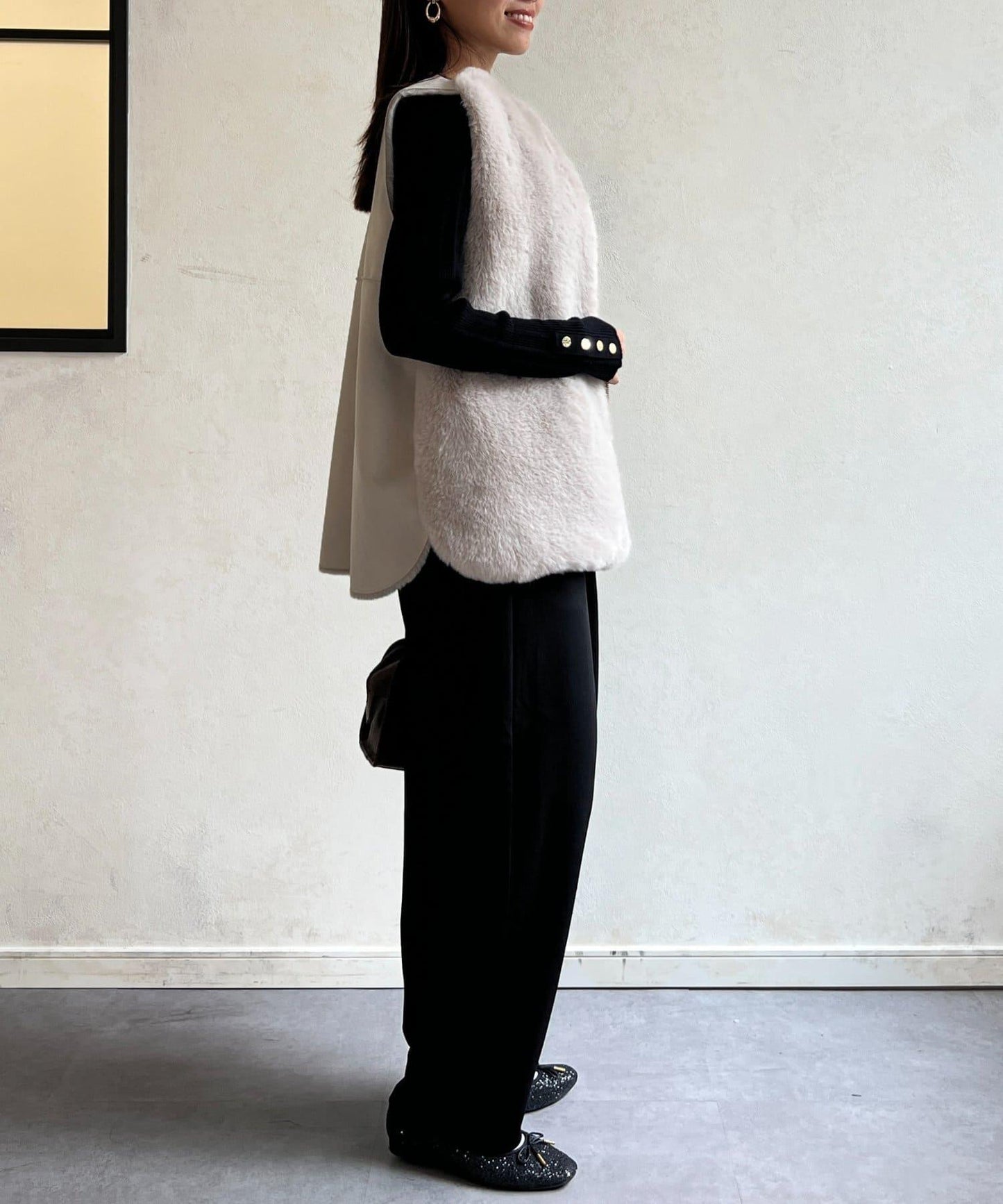 剪裁褶皺錐形褲