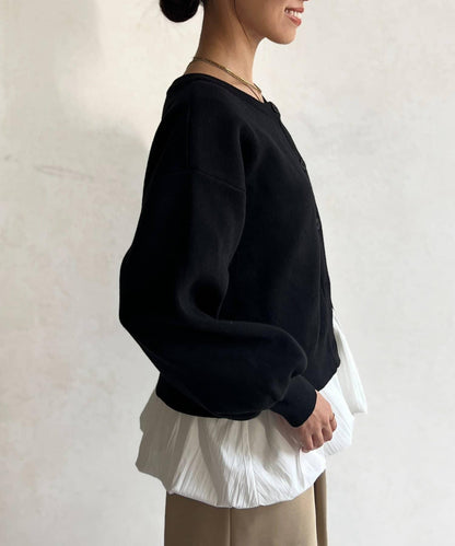 荷葉邊內搭套裝針織開衫