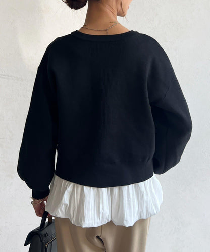 荷葉邊內搭套裝針織開衫