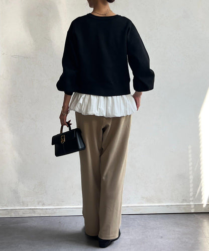 荷葉邊內搭套裝針織開衫