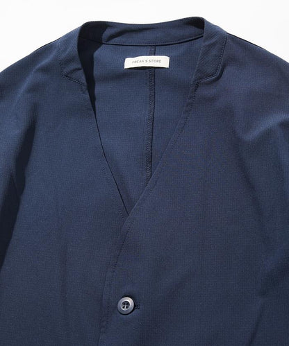 ALL WEATHER ACTIVE WEAR 全氣候活力服裝 舒適版型無領夾克套裝/寬鬆長褲