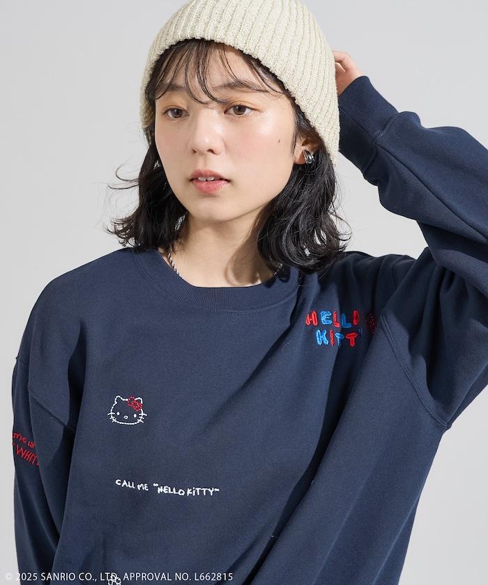 'HELLO KITTY' MESSAGE 刺繡衛衣