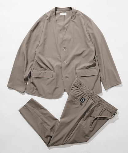 ALL WEATHER ACTIVE WEAR 全氣候活力服裝 舒適版型無領夾克套裝/寬鬆長褲