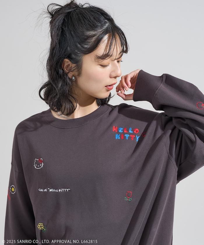 'HELLO KITTY' MESSAGE 刺繡衛衣