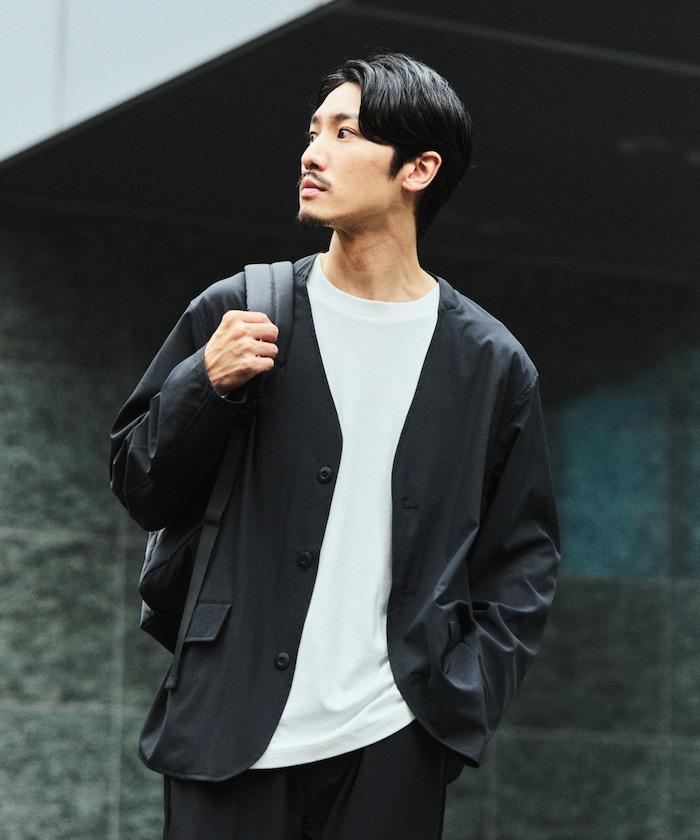 ALL WEATHER ACTIVE WEAR 全氣候活力服裝 舒適版型無領夾克套裝/寬鬆長褲