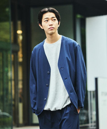 ALL WEATHER ACTIVE WEAR 全氣候活力服裝 舒適版型無領夾克套裝/寬鬆長褲