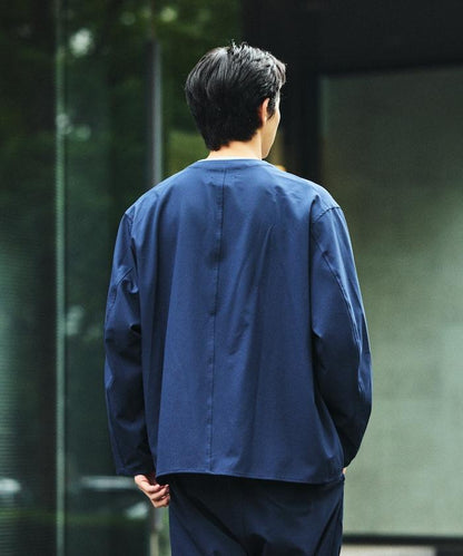 ALL WEATHER ACTIVE WEAR 全氣候活力服裝 舒適版型無領夾克套裝/寬鬆長褲