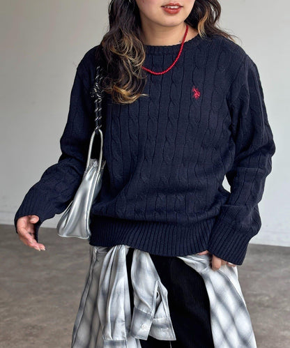 【U.S. POLO ASSN.】麻花針織衫