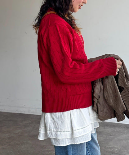 【U.S. POLO ASSN.】麻花針織衫