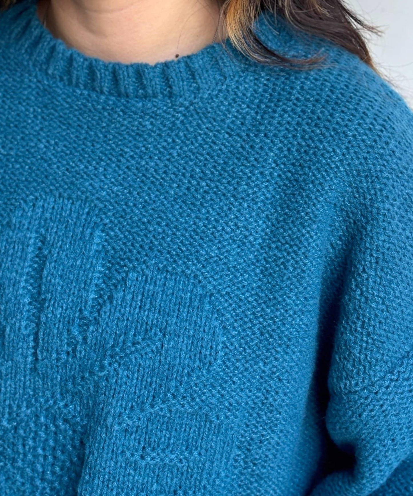 同色系花卉提花針織衫