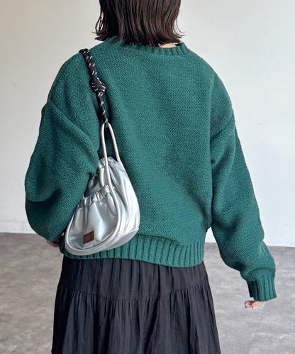 同色系花卉提花針織衫