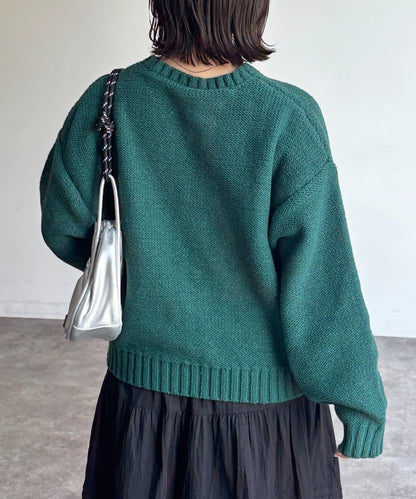 同色系花卉提花針織衫