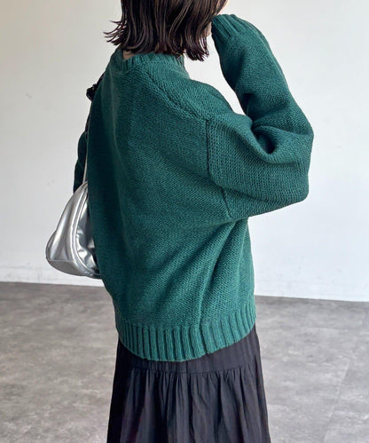 同色系花卉提花針織衫