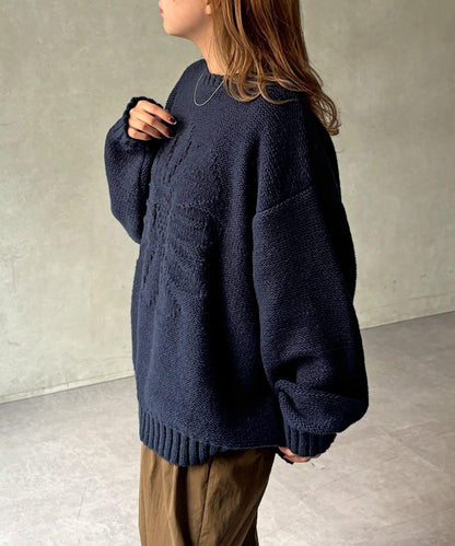 同色系花卉提花針織衫