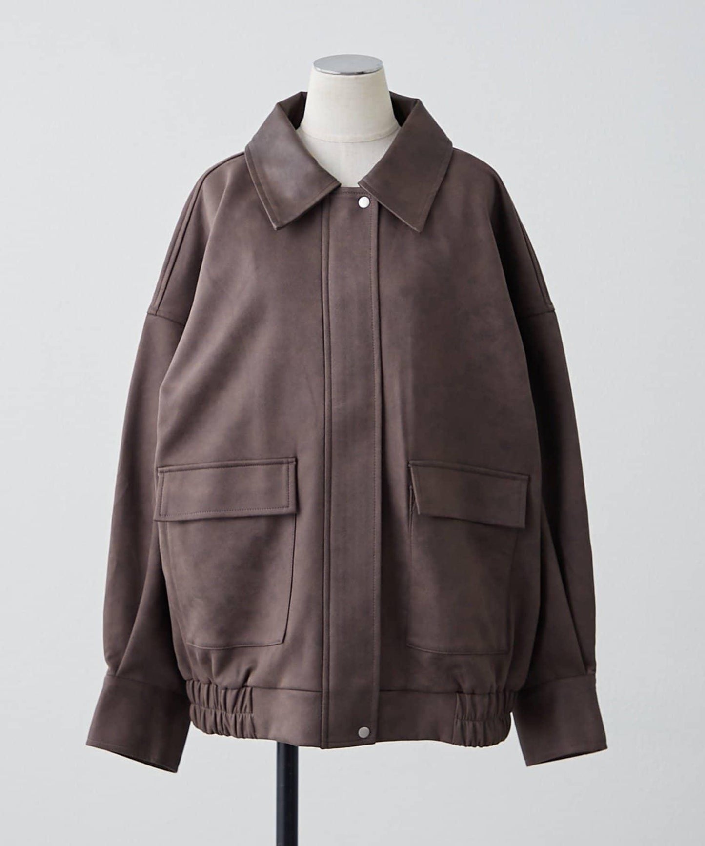 拼接皮革立領夾克