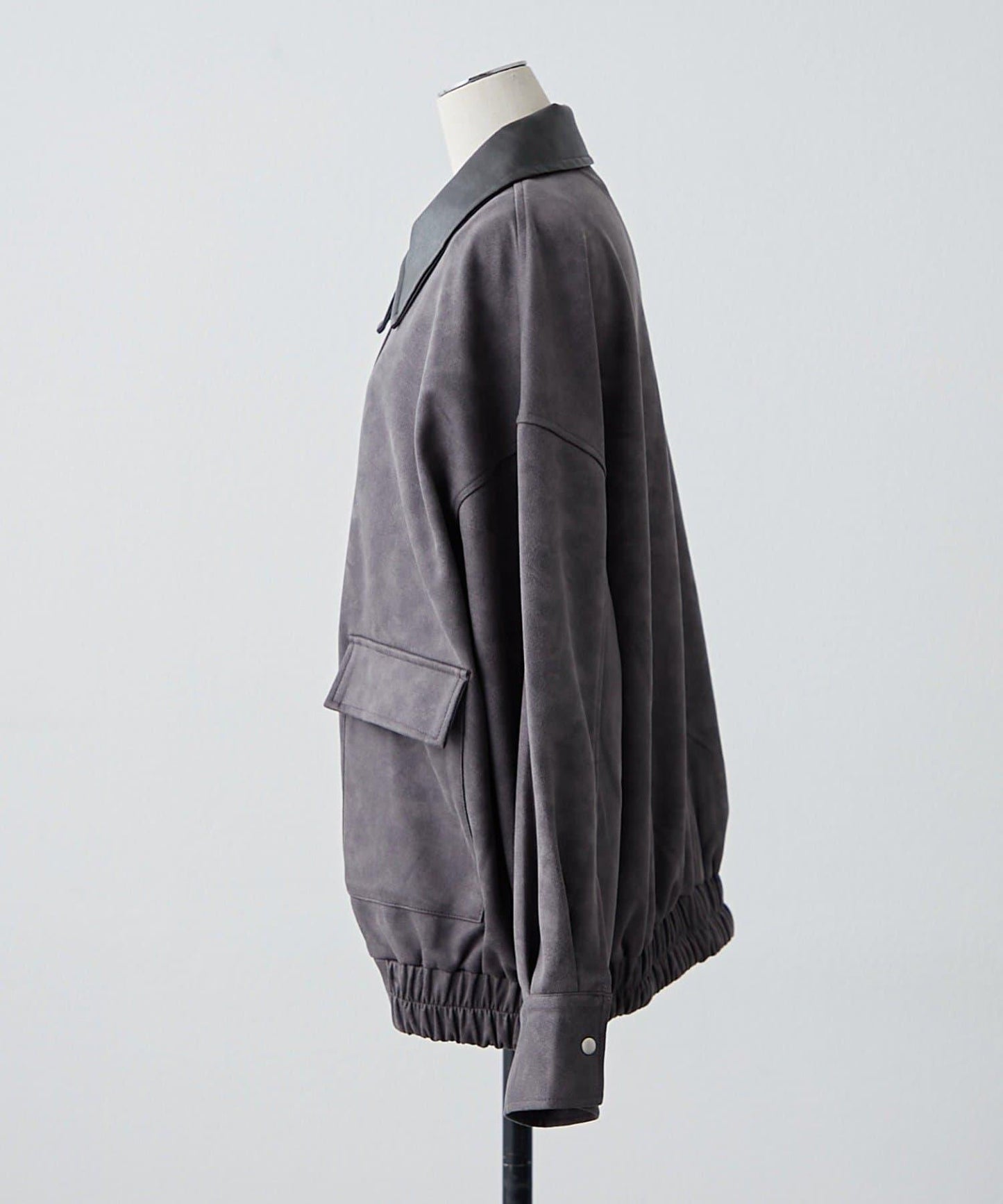 拼接皮革立領夾克