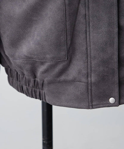 拼接皮革立領夾克