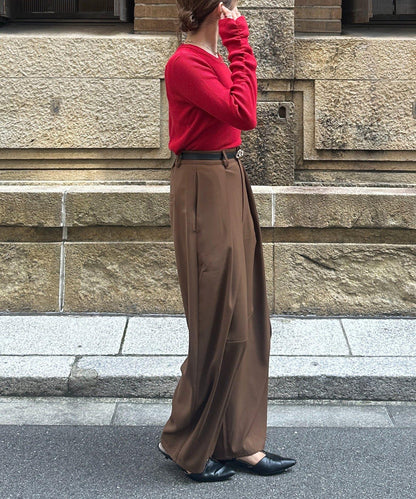 袖部抽褶logo刺繡羅紋針織衫