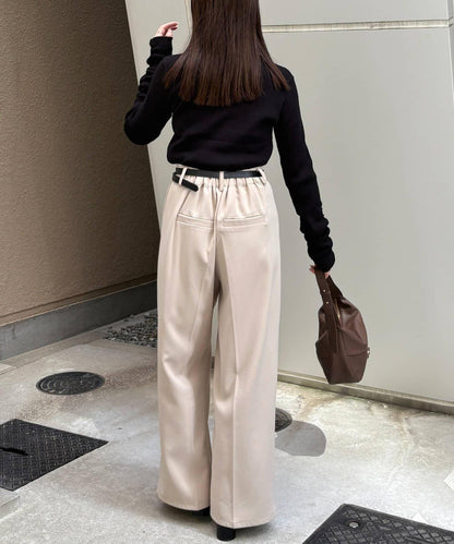 袖部抽褶logo刺繡羅紋針織衫