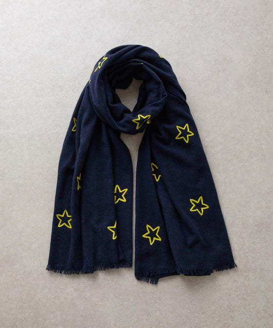 《CITRUS》星星圖案刺繡圍巾