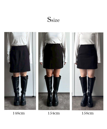 雙層斜紋臺形迷你裙