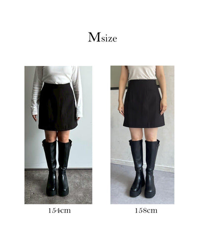 雙層斜紋臺形迷你裙