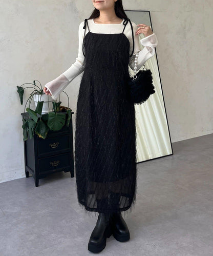 亮片流蘇吊帶連衣裙