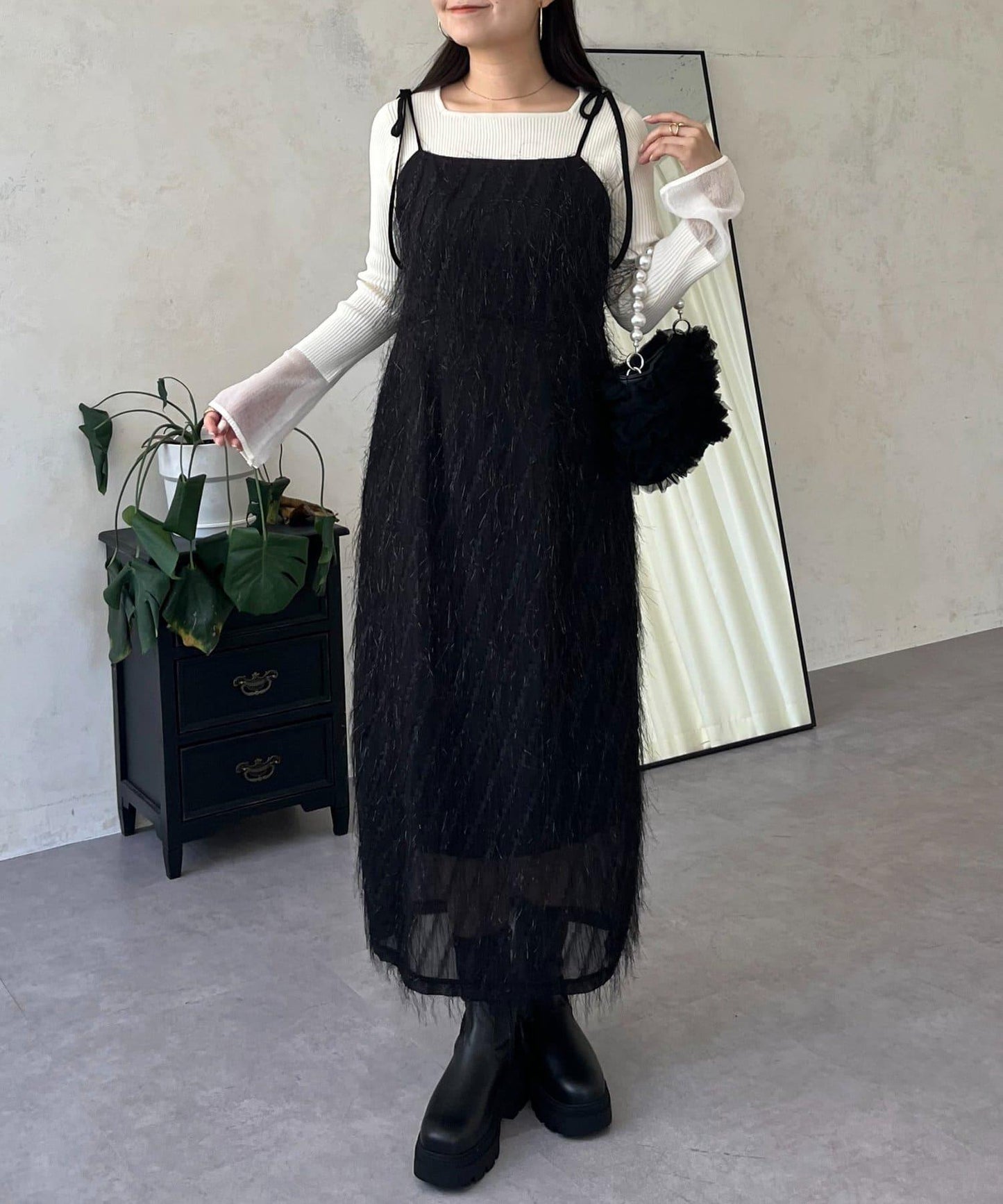 亮片流蘇吊帶連衣裙