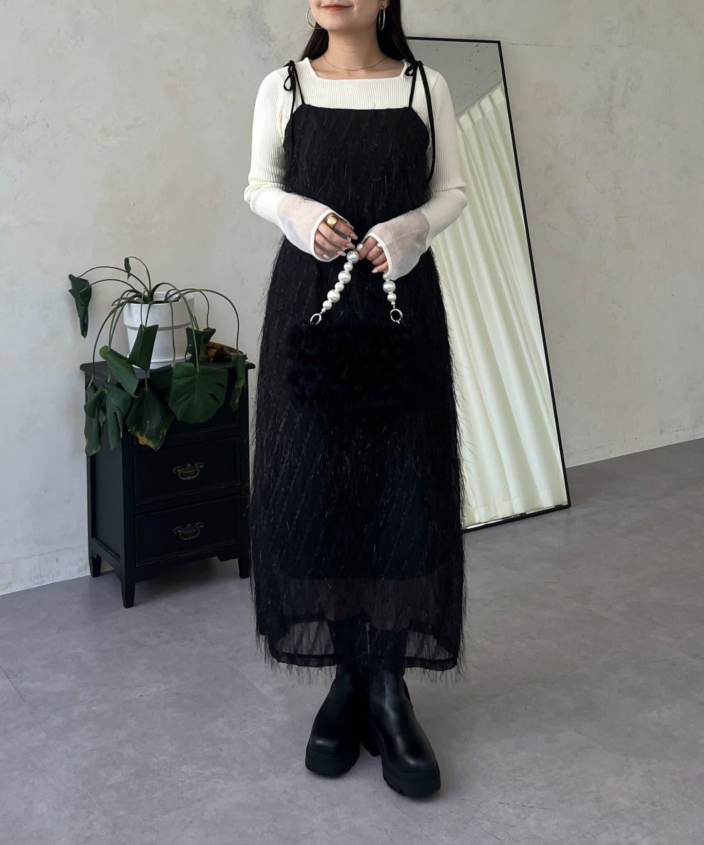 亮片流蘇吊帶連衣裙