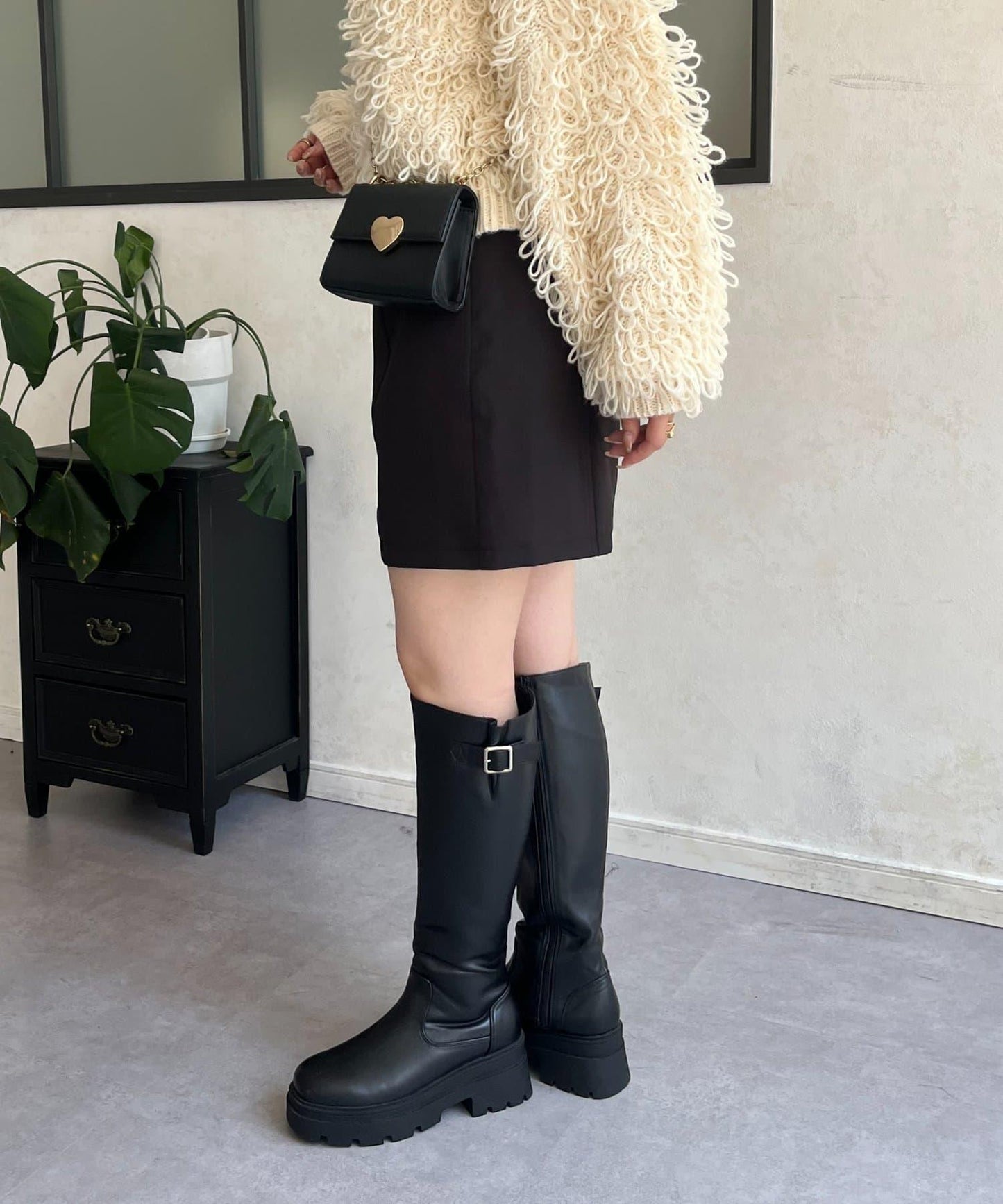 雙層斜紋臺形迷你裙