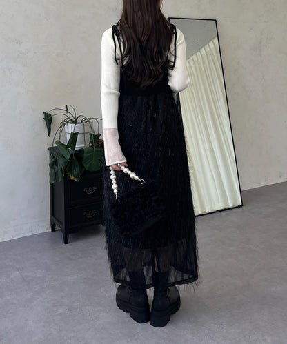 亮片流蘇吊帶連衣裙