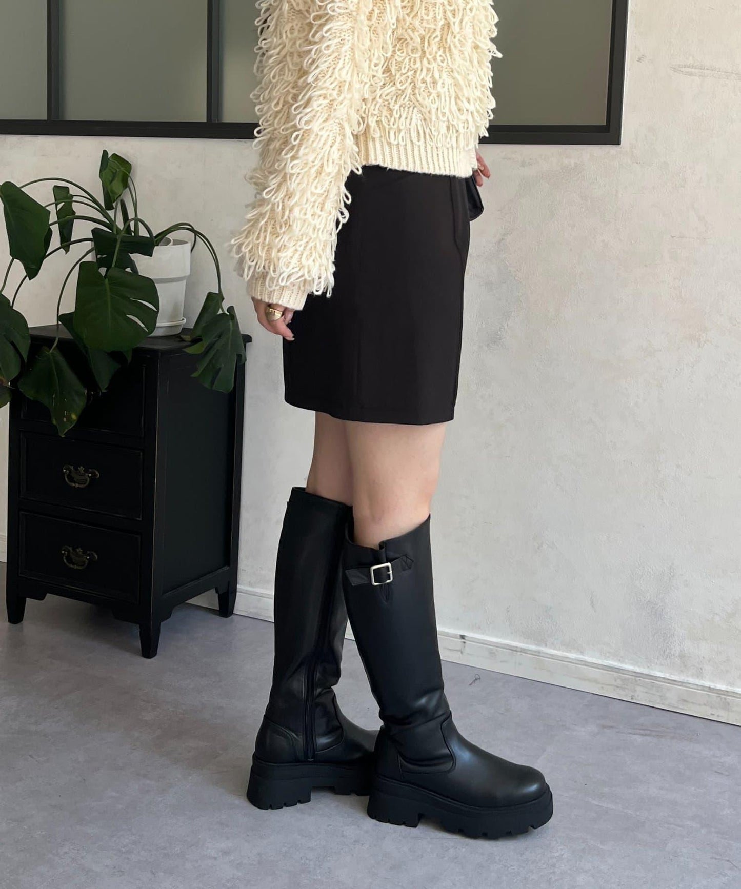 雙層斜紋臺形迷你裙