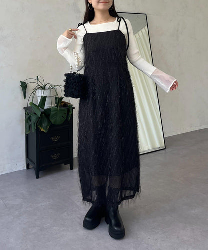 亮片流蘇吊帶連衣裙