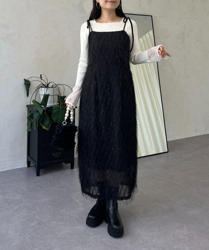 亮片流蘇吊帶連衣裙