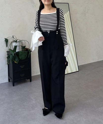 蝴蝶結喇叭袖針織衫