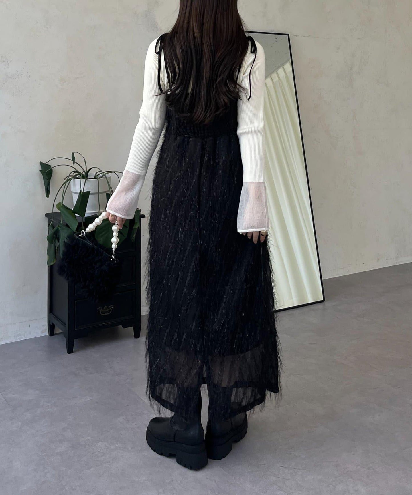 亮片流蘇吊帶連衣裙