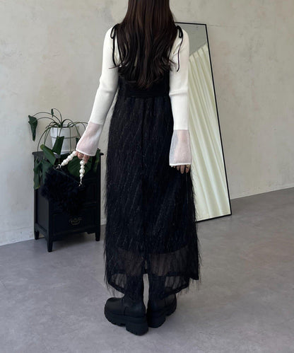 亮片流蘇吊帶連衣裙