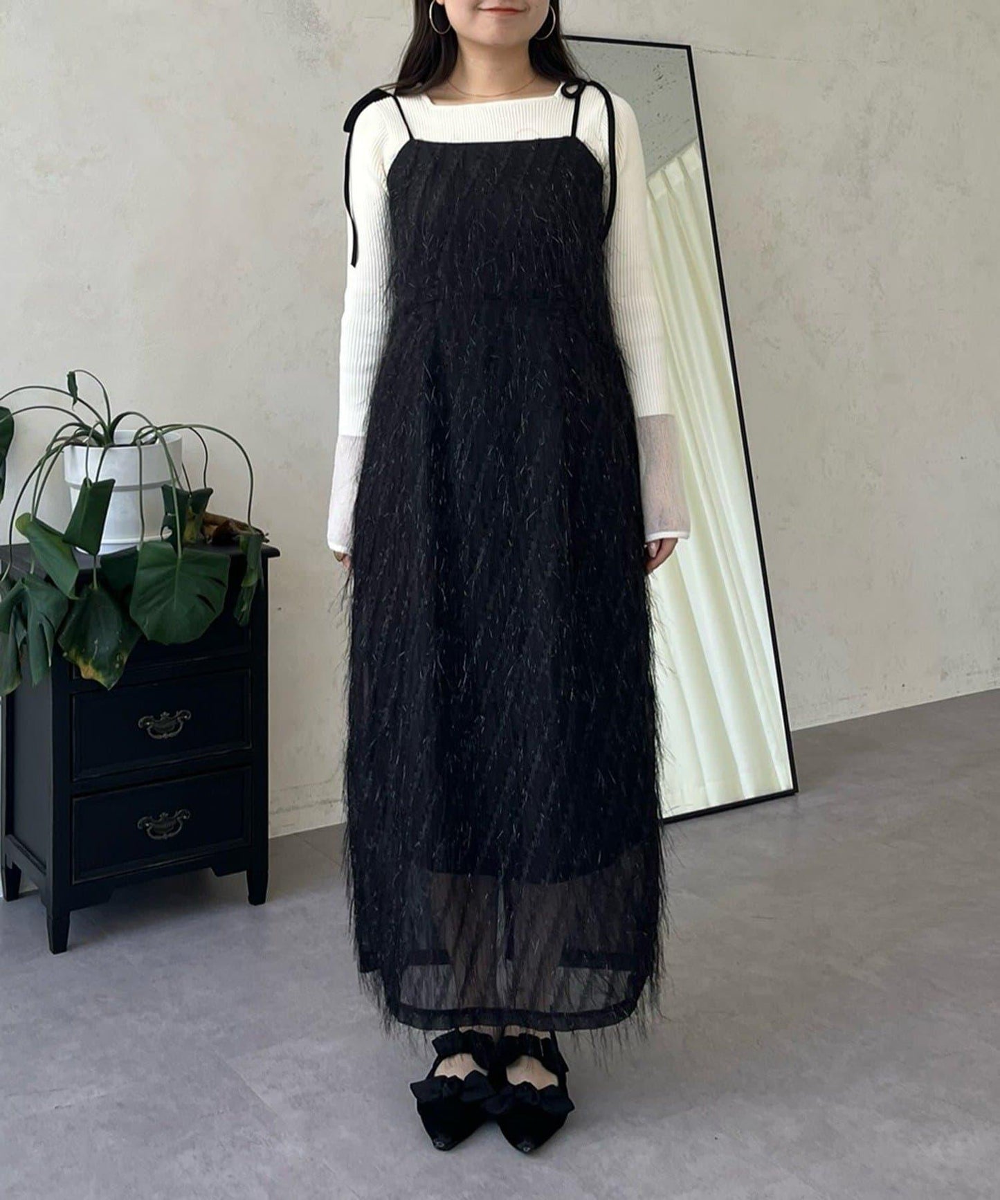 亮片流蘇吊帶連衣裙